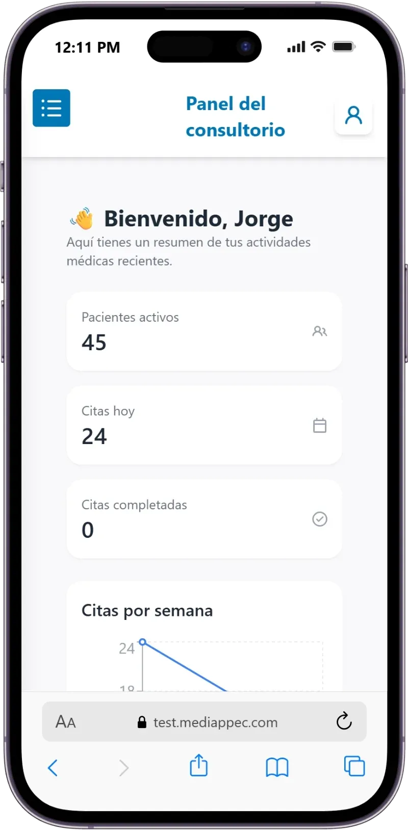 Captura: agenda del dia
