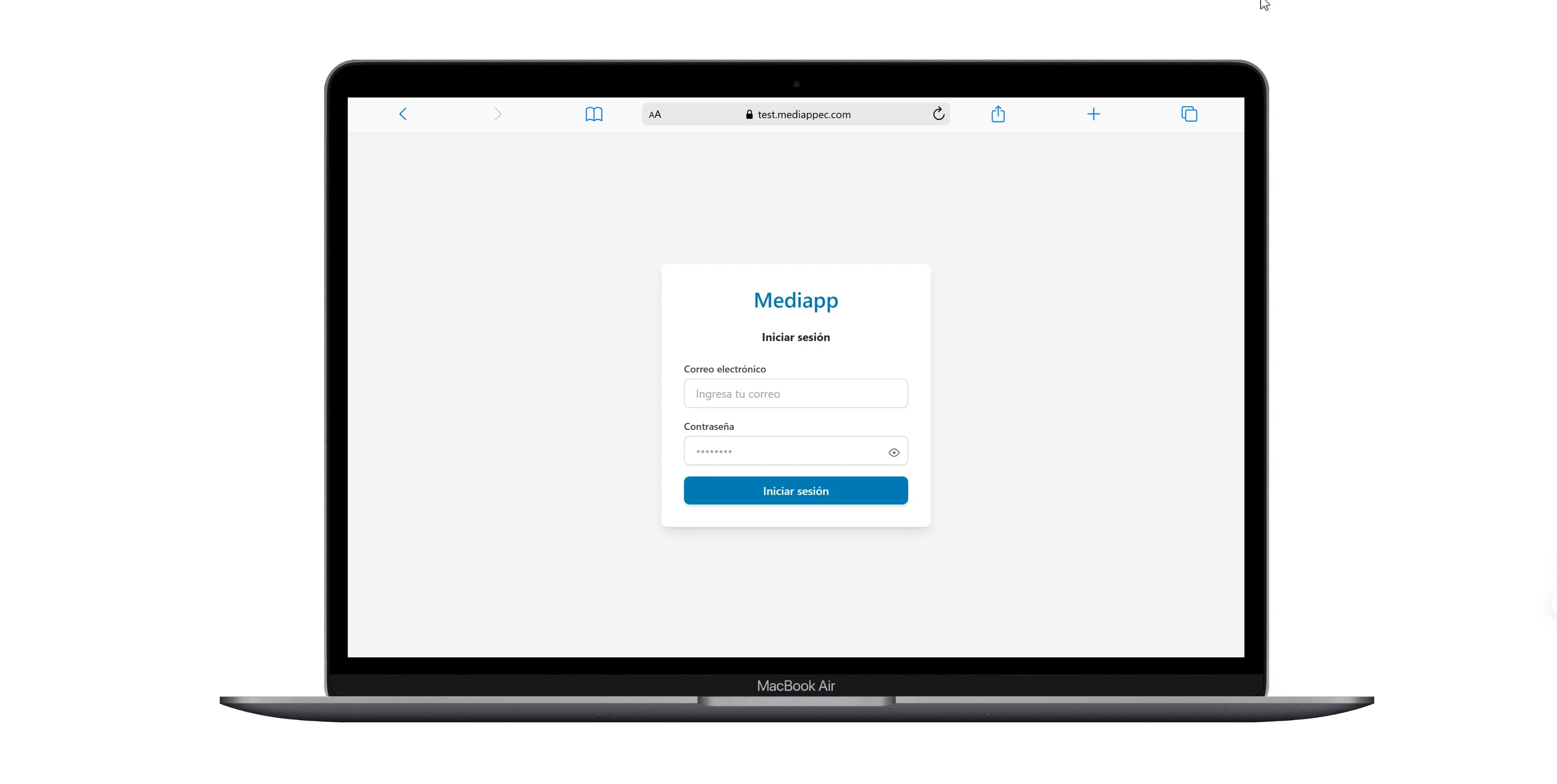 Captura: pantalla de login
